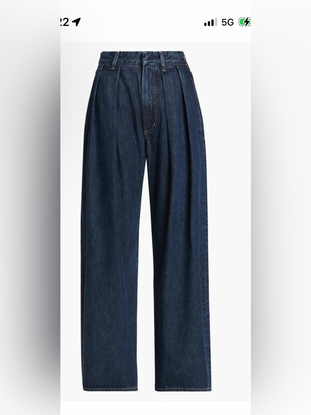 Citizens Of Humanity Wide-Leg Pleated Denim Trousers - Indigo